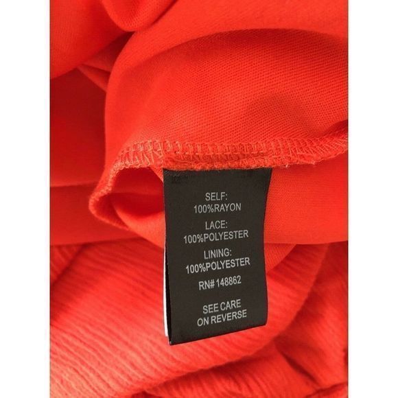 Torrid Coral Red Crocheted Lace Sleeveless Dress 10 Fit Flare Crinkle Christmas - Picture 11 of 12